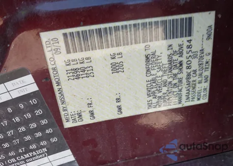 2011 Nissan Maxima 3.5 S from USA, damaged, VIN 1N4AA5AP8BC805584